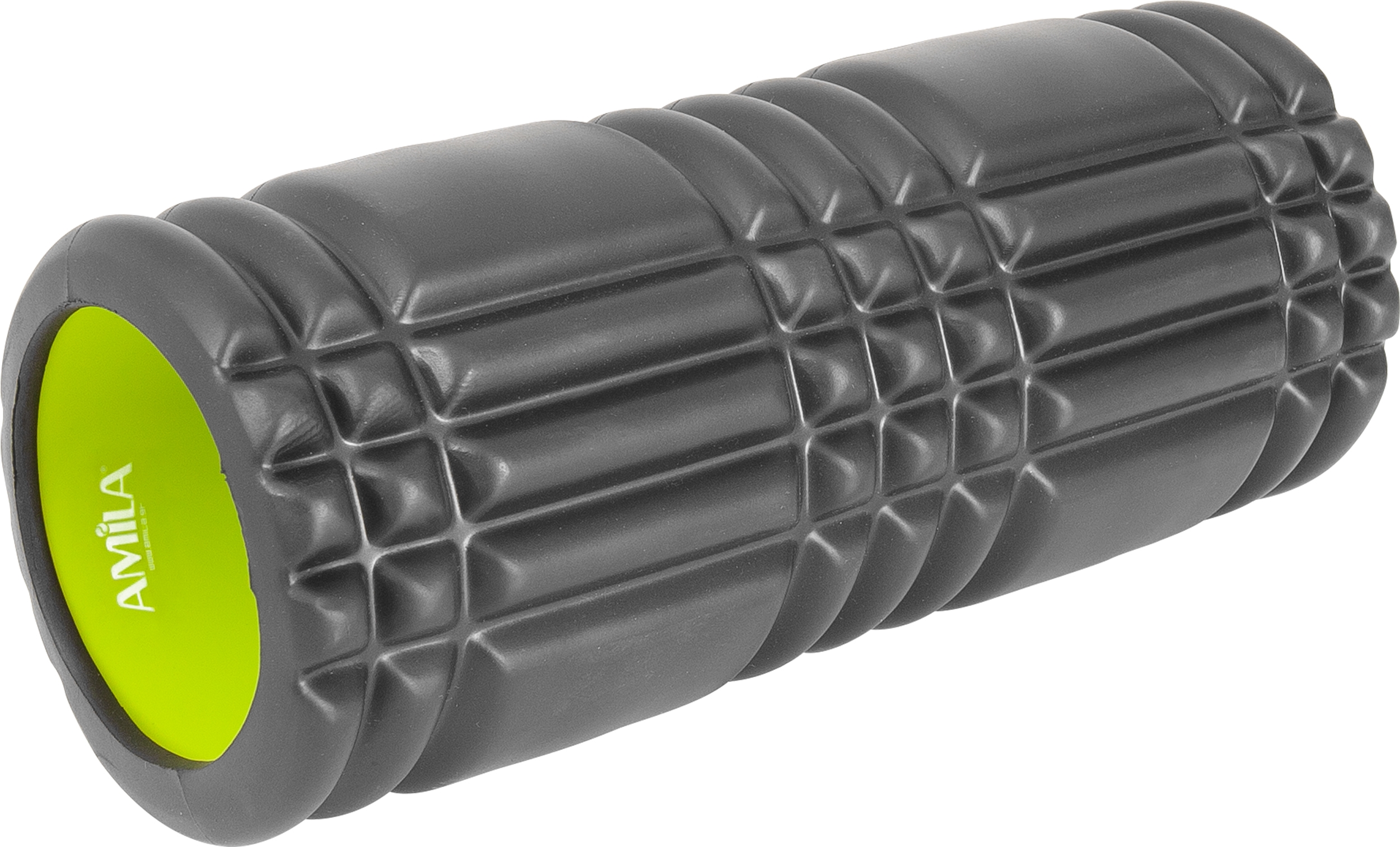 Amila Κύλινδρος Ισορροπίας Foam Roller Plexus Φ14x33cm Μαύρο/Λάιμ